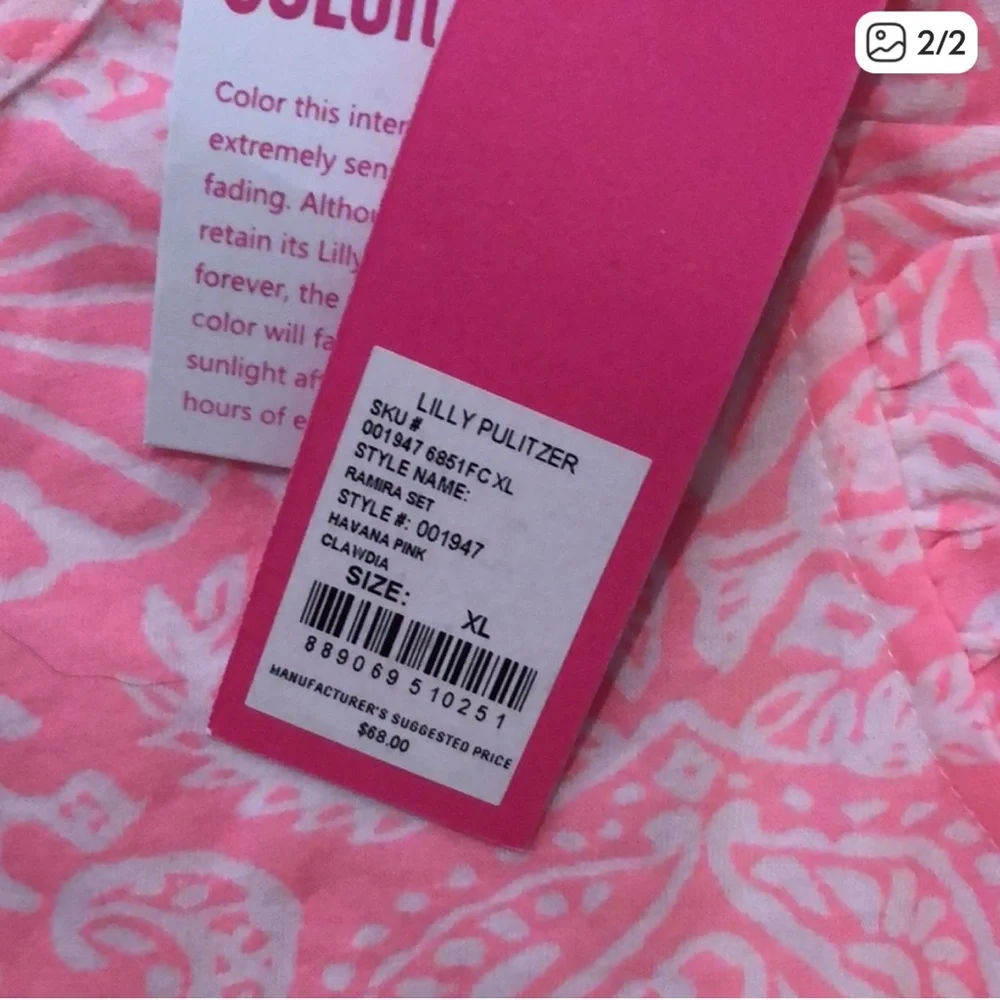 Lilly Pulitzer Pink Patterned Kids Shorts Set - Picture 2 of 2